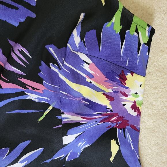 EUC Connected Apparel 6 Bodycon Dress Back Zip Back Slit Vibrant Multicolor - Picture 5 of 16